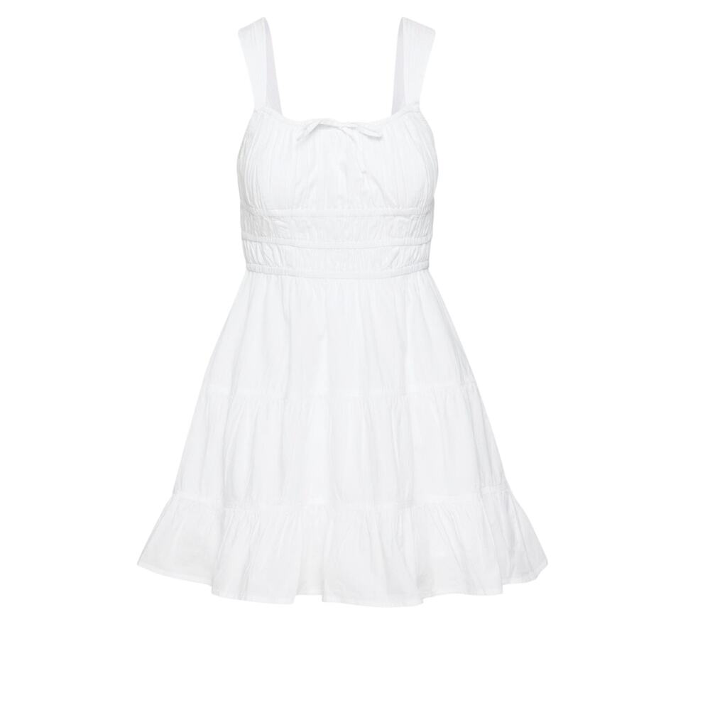 Aritzia Sunday Best Women's Martine Admiral Poplin Mini Dress Bohemian White 2XS - Picture 2 of 16